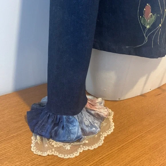 Hand Crafted Floral Embroidered Jean Jacket - Picture 12 of 17
